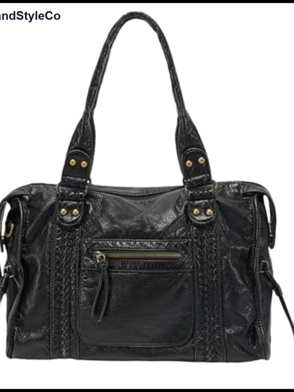 Large Retro Washed PU Leather Crossbody Hobo Bag